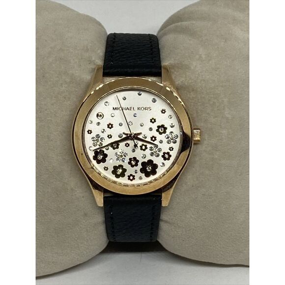 Michael Kors Slim Runway MK4384 Women's Black Leather Analog Dial Watch EY123 - Picture 3 of 12